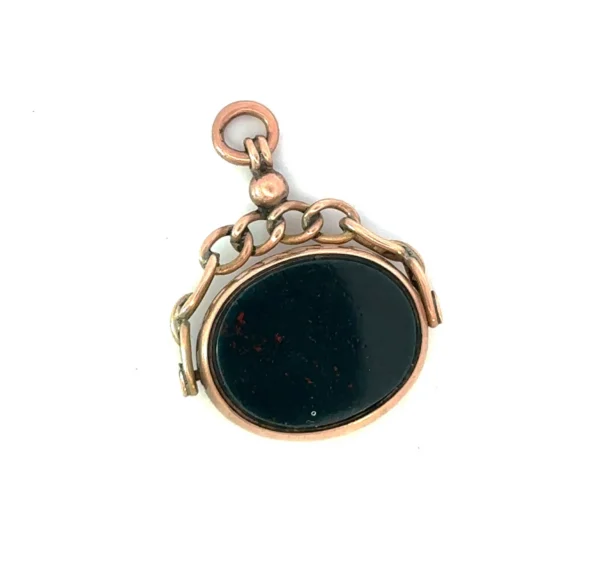 Antique Bloodstone & Carnelian Pendant – 9ct Yellow Gold