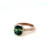 Green Tourmaline & Diamond Ring – Yellow Gold