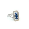 Ceylon Sapphire & Diamond Ring – 18ct White Gold