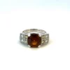 Orange Tourmaline & Diamond Ring – 9ct White Gold