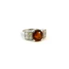 Orange Tourmaline & Diamond Ring – 9ct White Gold