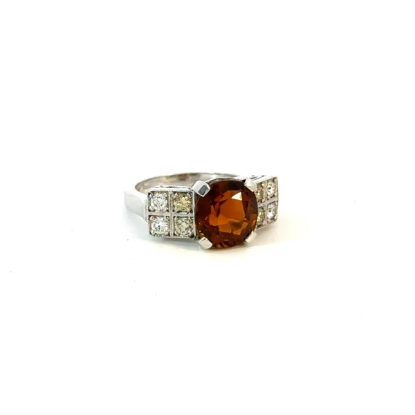 Untitled 10 10 10 9 Orange Tourmaline & Diamond Ring – 9ct White Gold