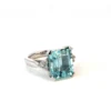 Aquamarine & Diamond Dress Ring – 18ct White Gold