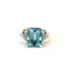 Aquamarine & Diamond Dress Ring – 18ct White Gold