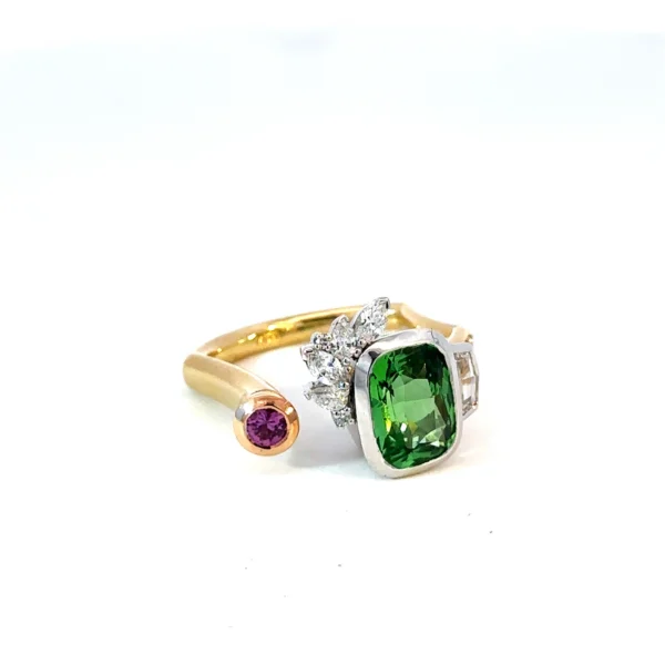Award-Winning Tsavorite & Diamond Dress Ring