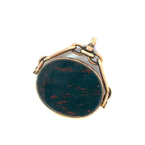 Antique Bloodstone & Carnelian Pendant – 9ct Yellow Gold