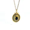 Tanzonite, Sapphire & Diamond Pendant – 24ct Gold & Silver
