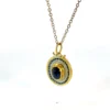 Tanzonite, Sapphire & Diamond Pendant – 24ct Gold & Silver