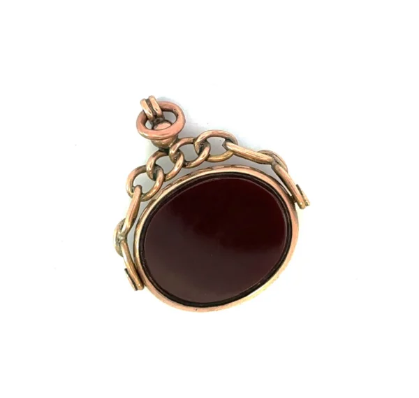 Antique Bloodstone & Carnelian Pendant – 9ct Yellow Gold