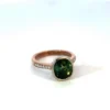 Green Tourmaline & Diamond Ring – Yellow Gold